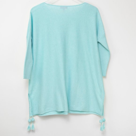 Lilly Pulitzer Elba Sweater Preppy Pom Poms Light Lilac Verbena Blue Size XS - Picture 3 of 7
